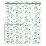 Schumacher 180081 Vasily Linen Green And Blue fabric swatch