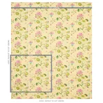Schumacher 180082 Vasily Linen Green And Yellow fabric swatch