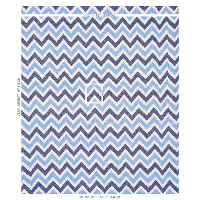Schumacher 79460 Vedado Ikat Indigo fabric swatch