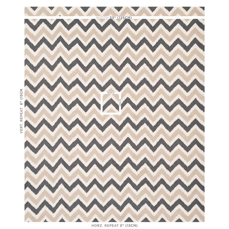 Schumacher 79462 Vedado Ikat Neutral fabric swatch