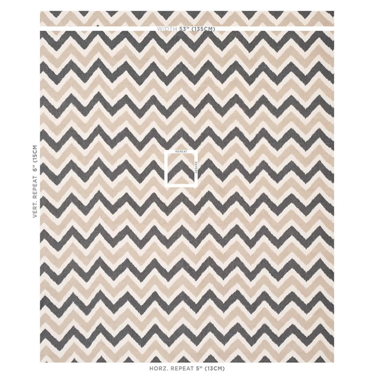 Schumacher 79462 Vedado Ikat Neutral fabric swatch