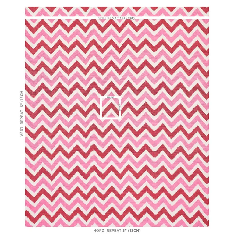 Schumacher 79461 Vedado Ikat Pink fabric swatch