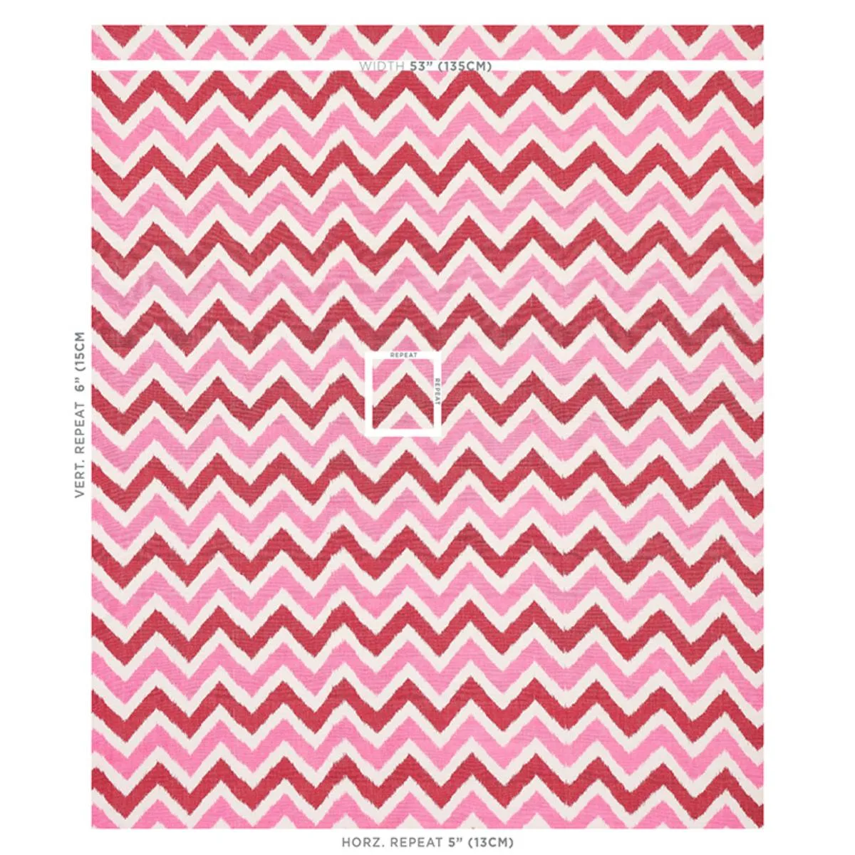 Schumacher 79461 Vedado Ikat Pink fabric swatch