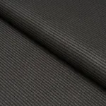 Schumacher 87814 Vegan Leather Basketweave In/Out Charcoal fabric swatch