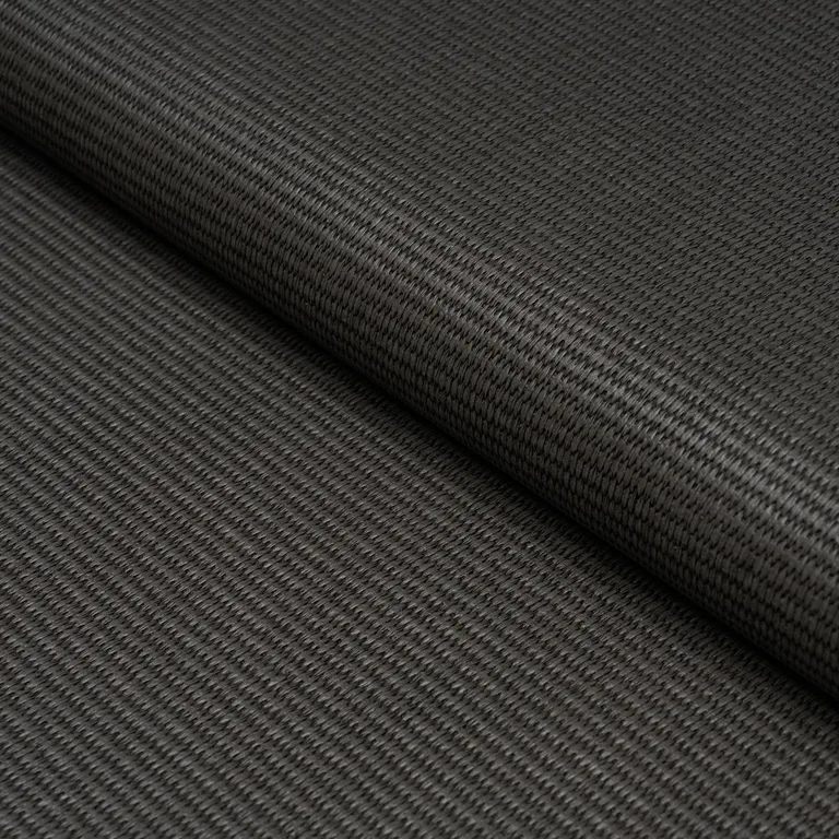 Schumacher 87814 Vegan Leather Basketweave In/Out Charcoal fabric swatch