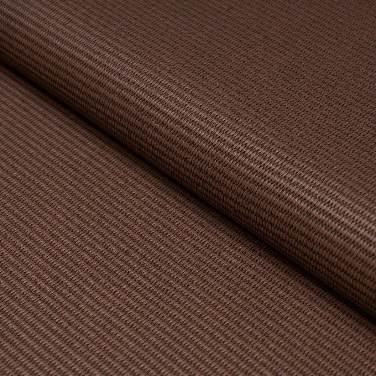 Schumacher 87812 Vegan Leather Basketweave In/Out Chocolate fabric swatch