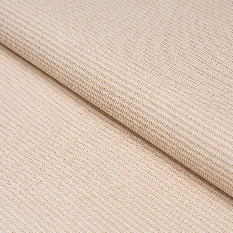 Schumacher 87810 Vegan Leather Basketweave In/Out Neutral fabric swatch