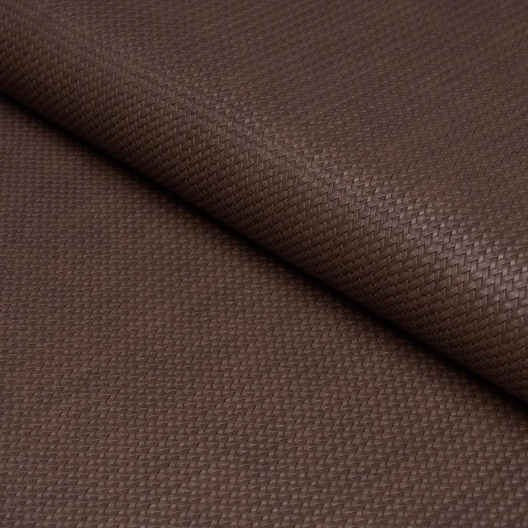 Schumacher 87805 Vegan Leather Rattan Indoor/Outdoor Brown fabric swatch