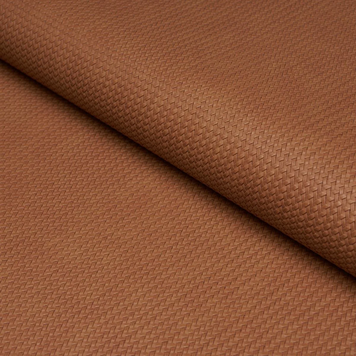 Schumacher 87803 Vegan Leather Rattan Indoor/Outdoor Caramel fabric swatch