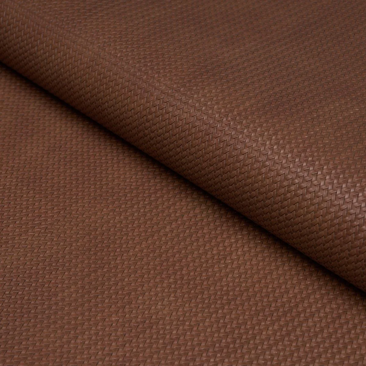 Schumacher 87804 Vegan Leather Rattan Indoor/Outdoor Chocolate fabric swatch