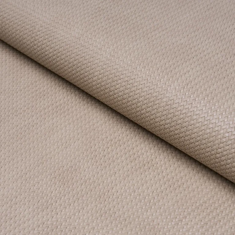 Schumacher 87801 Vegan Leather Rattan Indoor/Outdoor Taupe fabric swatch
