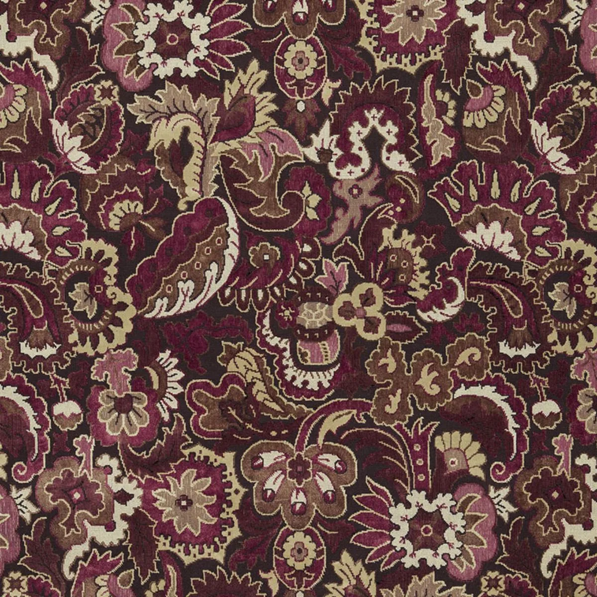 Schumacher 64832 Velours Oriental Aubergine fabric swatch