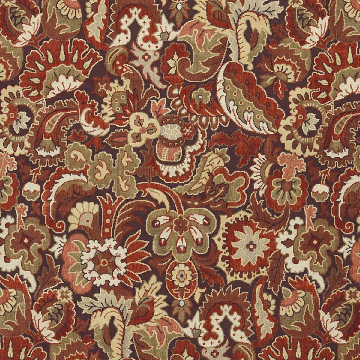 Schumacher 64831 Velours Oriental Tuscan fabric swatch