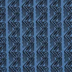 Schumacher 181561 Venetian Zig Zag Block Print Black On Blue fabric swatch