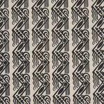 Schumacher 181562 Venetian Zig Zag Block Print Black On Natural fabric swatch