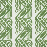 Schumacher 181560 Venetian Zig Zag Block Print Green fabric swatch