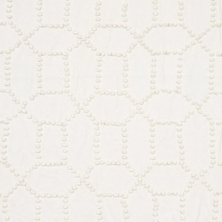 Schumacher 73281 Vento Embroidery Ivory fabric swatch