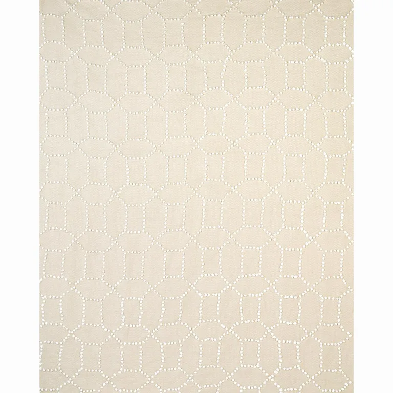 Schumacher 73280 Vento Embroidery Natural fabric swatch