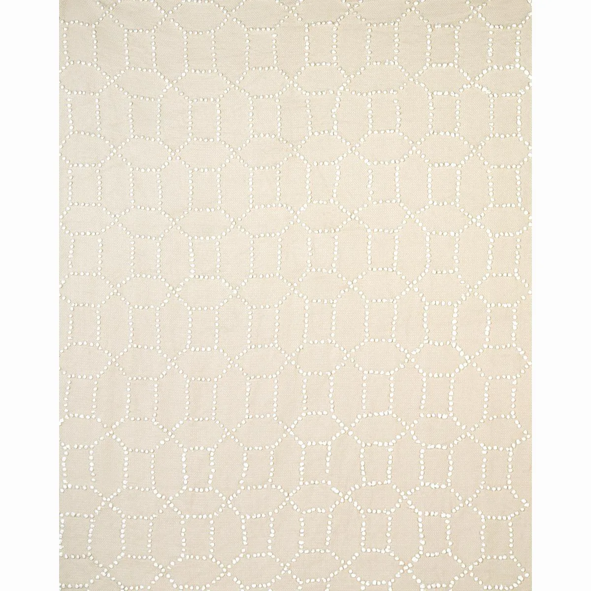Schumacher 73280 Vento Embroidery Natural fabric swatch