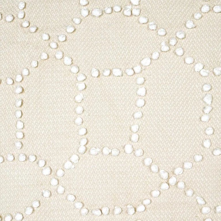 Schumacher 73280 Vento Embroidery Natural fabric swatch