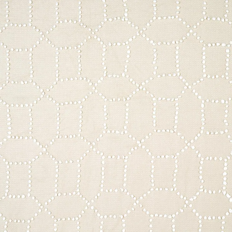 Schumacher 73280 Vento Embroidery Natural fabric swatch