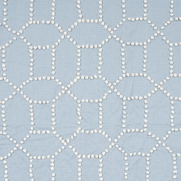 Schumacher 73282 Vento Embroidery Sky fabric swatch