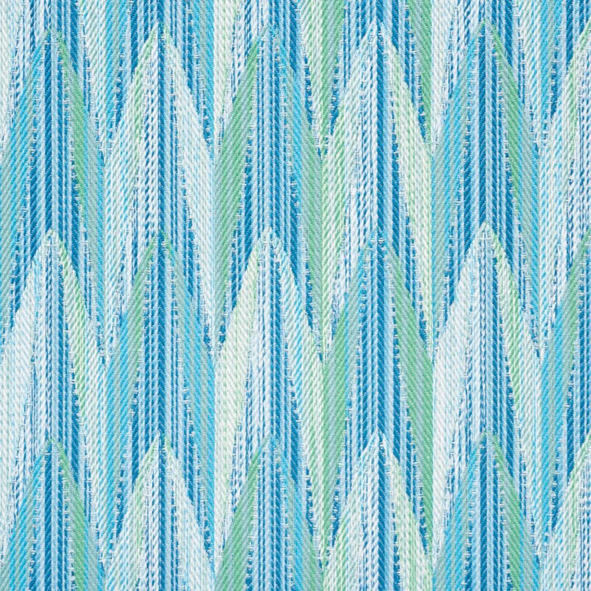Schumacher 75910 Verdant Indoor/Outdoor Aqua & Leaf fabric swatch