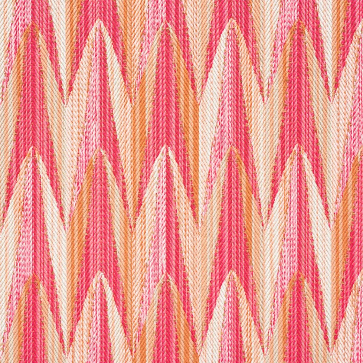 Schumacher 75911 Verdant Indoor/Outdoor Pink & Orange fabric swatch