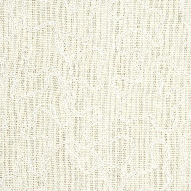 Schumacher 64673 Vermicelli Embroidery Pearl fabric swatch