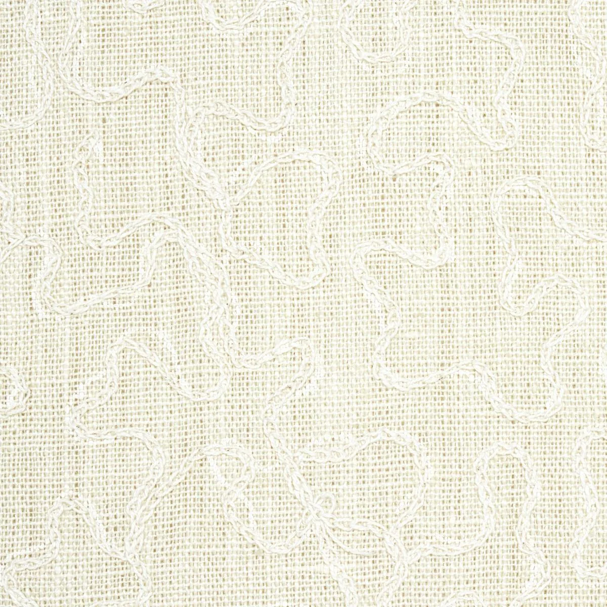 Schumacher 64673 Vermicelli Embroidery Pearl fabric swatch