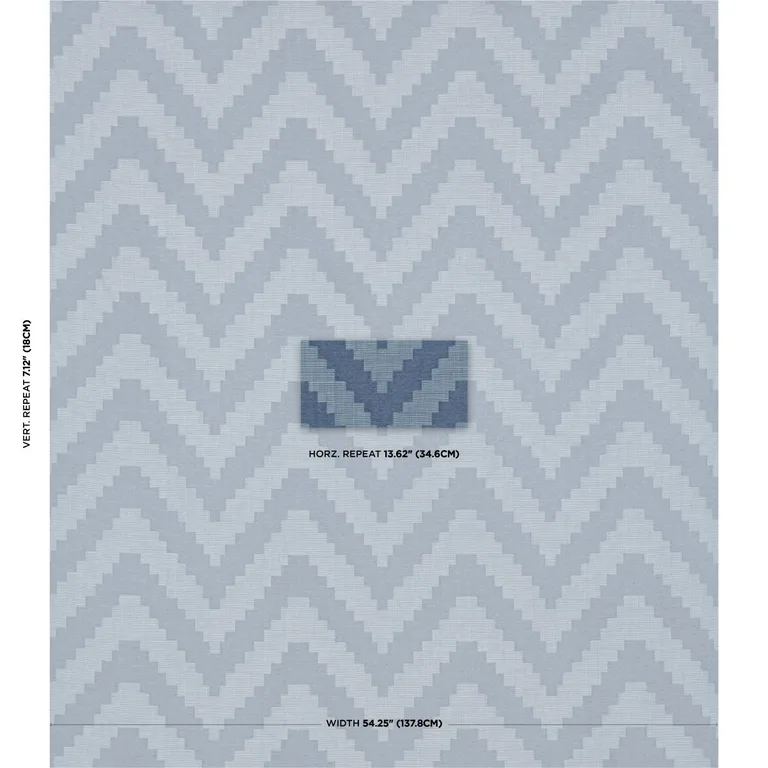Schumacher 76532 Verne Indigo fabric swatch