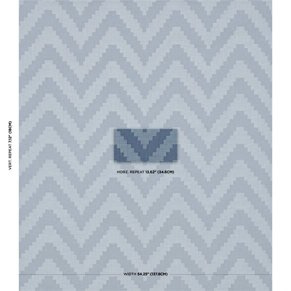 Schumacher 76532 Verne Indigo fabric swatch
