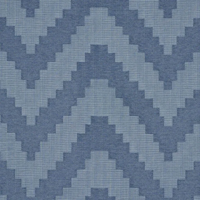 Schumacher 76532 Verne Indigo fabric swatch