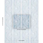 Schumacher 176950 Versailles Blue fabric swatch