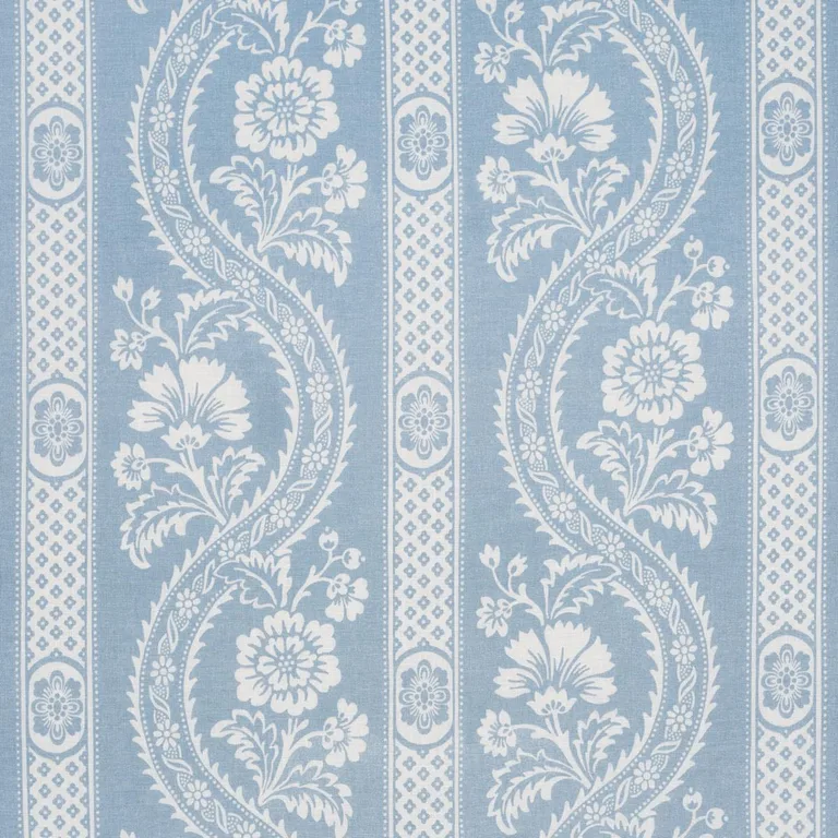 Schumacher 176950 Versailles Blue fabric swatch