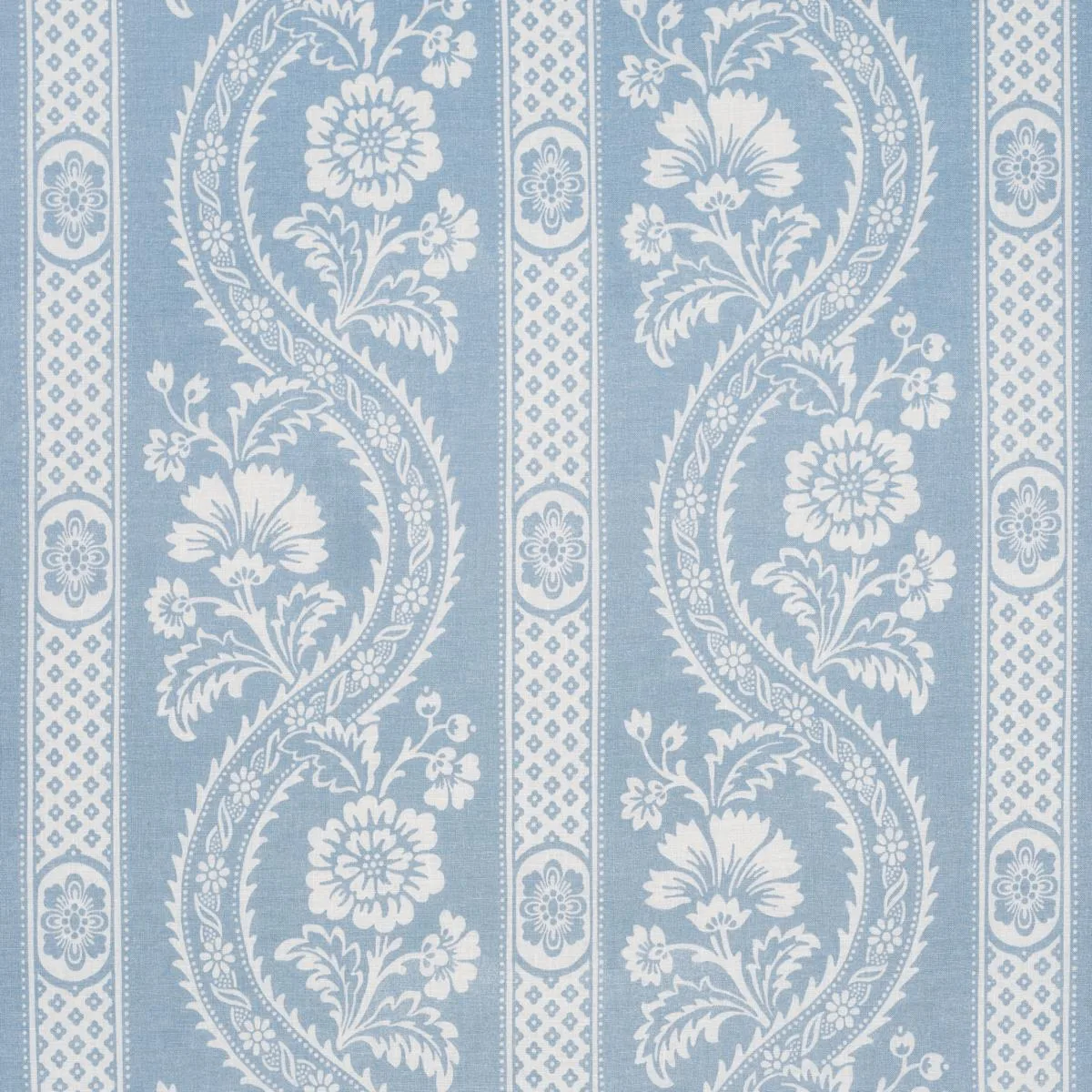 Schumacher 176950 Versailles Blue fabric swatch