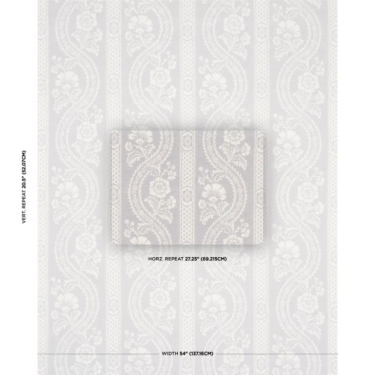 Schumacher 176951 Versailles Grey fabric swatch