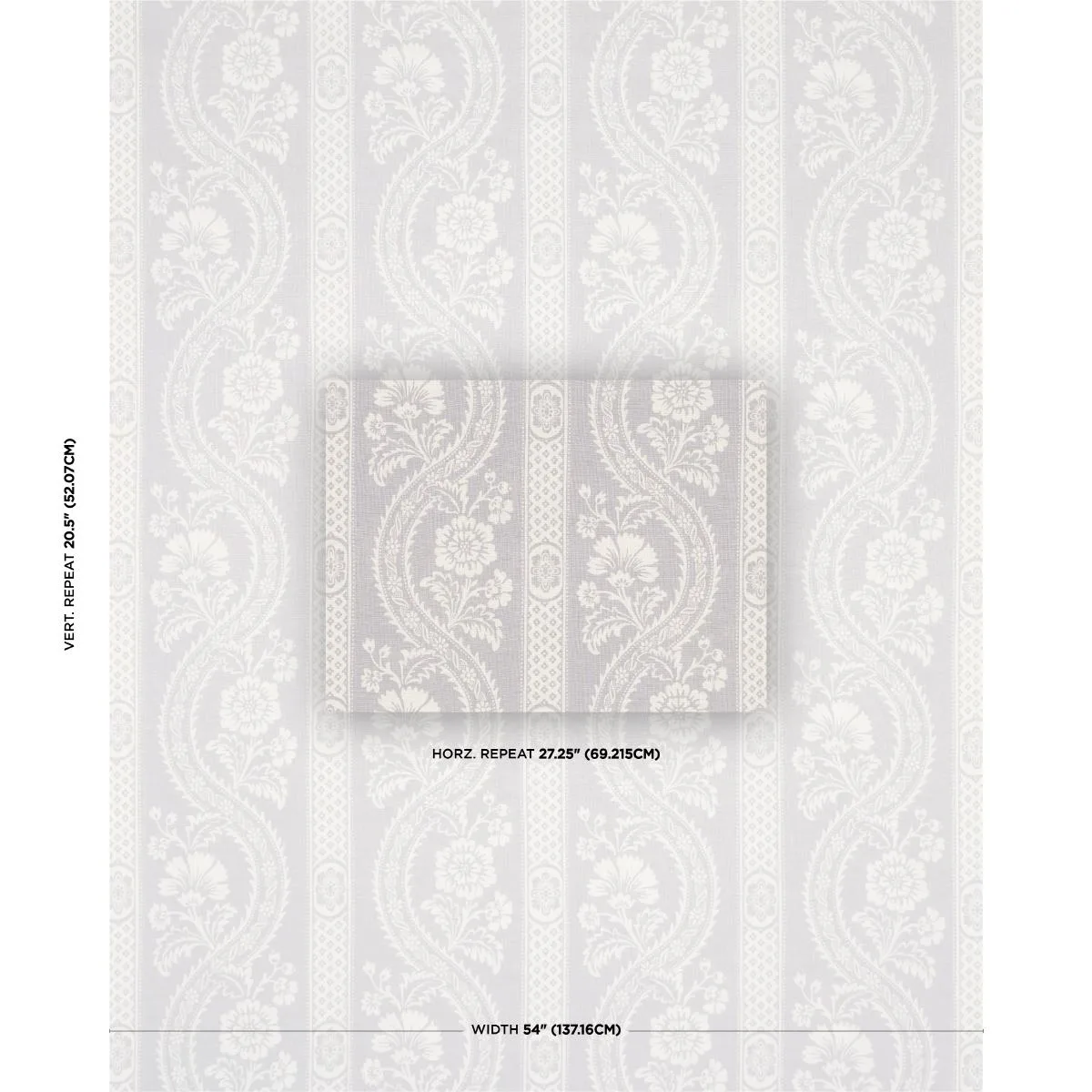 Schumacher 176951 Versailles Grey fabric swatch