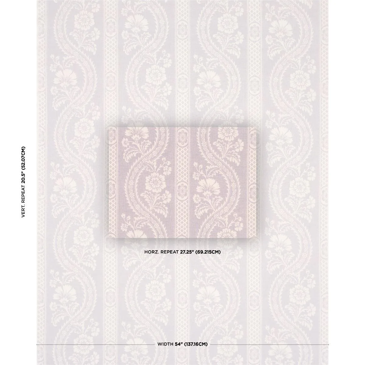 Schumacher 176952 Versailles Lavender fabric swatch
