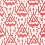 Schumacher 175020 Vientiane Ikat Coral fabric swatch