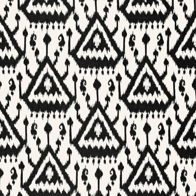 Schumacher 175021 Vientiane Ikat Ebony fabric swatch