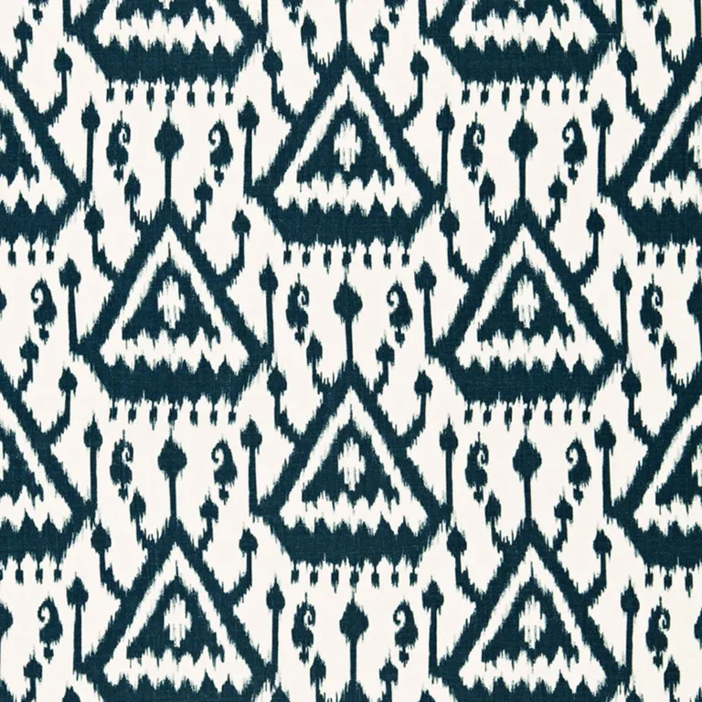 Schumacher 175022 Vientiane Ikat Indigo fabric swatch