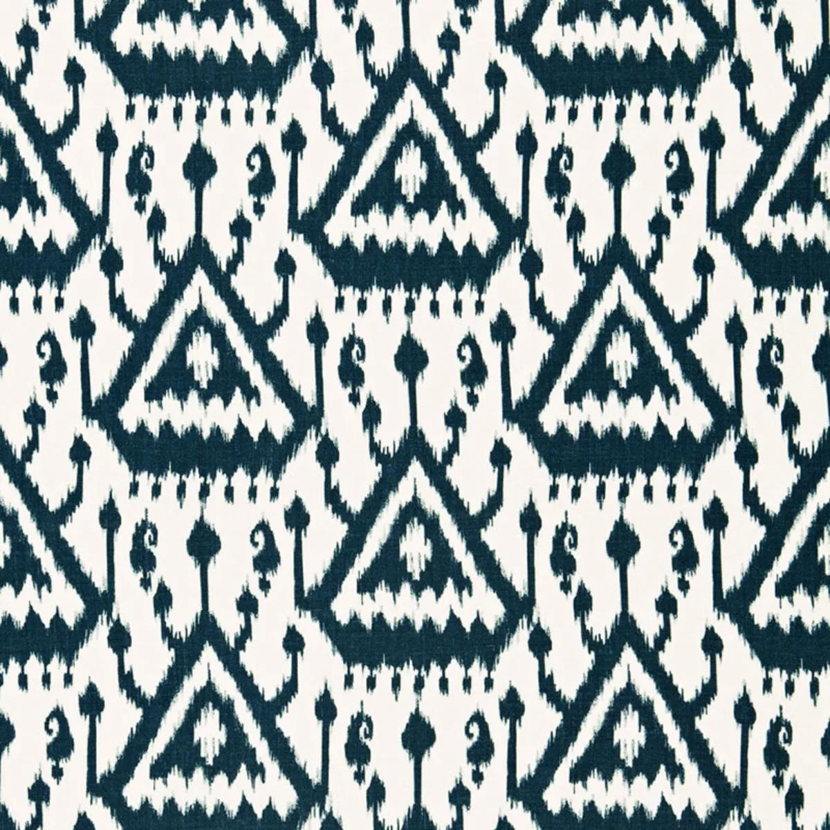 Schumacher 175022 Vientiane Ikat Indigo fabric swatch