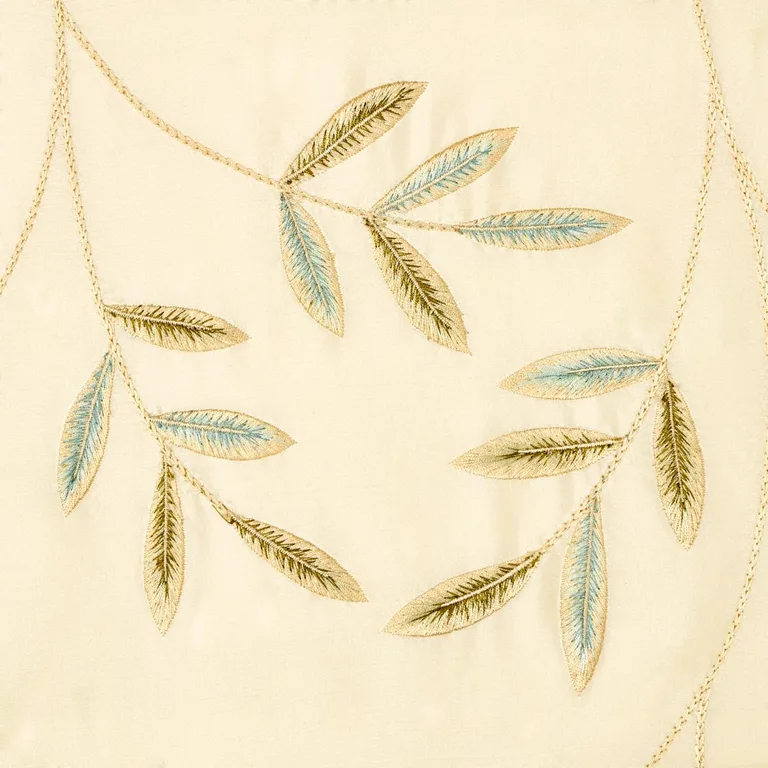 Schumacher 52080 Vigne Embroidery Aqua fabric swatch