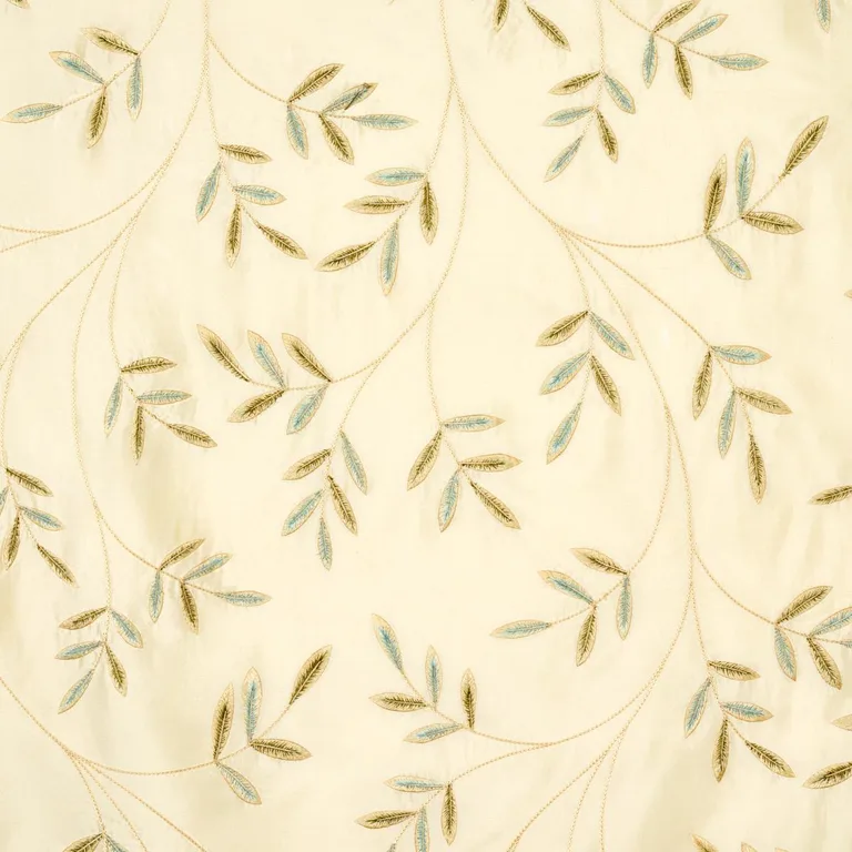 Schumacher 52080 Vigne Embroidery Aqua fabric swatch