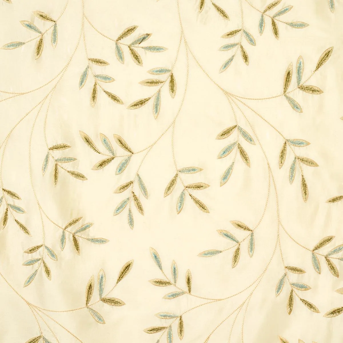 Schumacher 52080 Vigne Embroidery Aqua fabric swatch