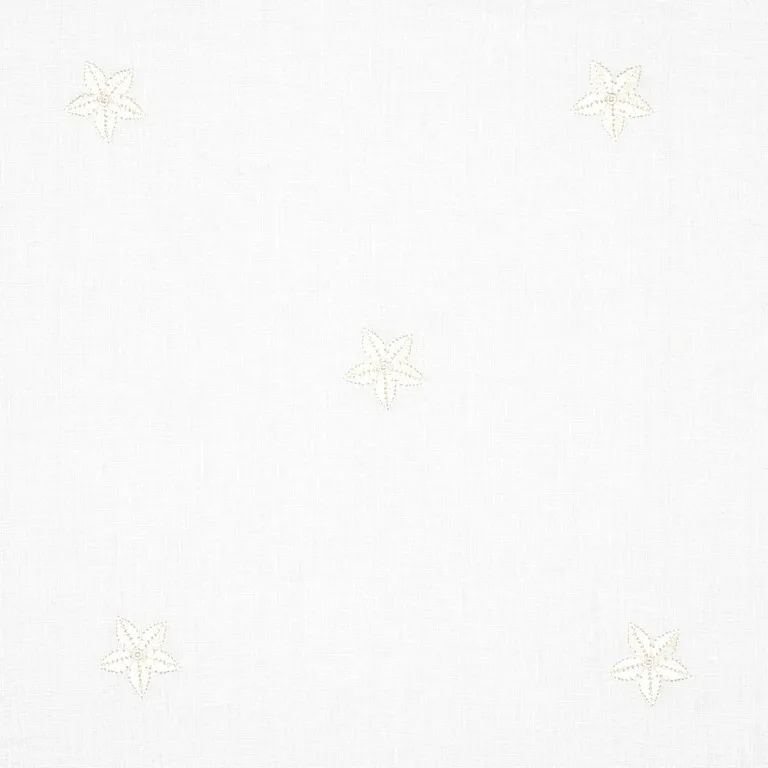 Schumacher 67810 Vincenzo Embroidered Sheer Blanc fabric swatch