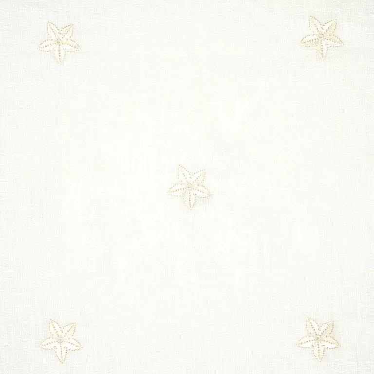 Schumacher 67811 Vincenzo Embroidered Sheer Ivory fabric swatch