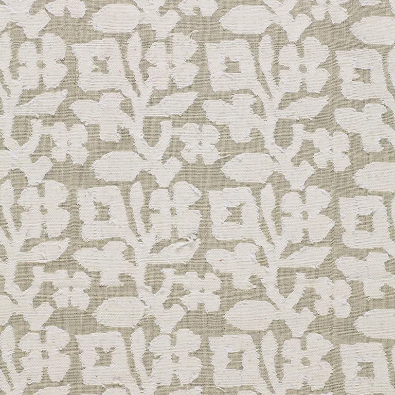 Schumacher 2609380 Vine Cutwork Casement Natural fabric swatch