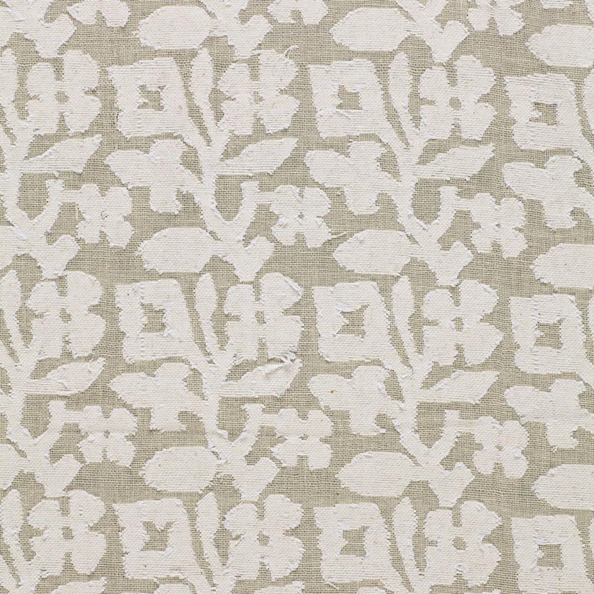 Schumacher 2609380 Vine Cutwork Casement Natural fabric swatch
